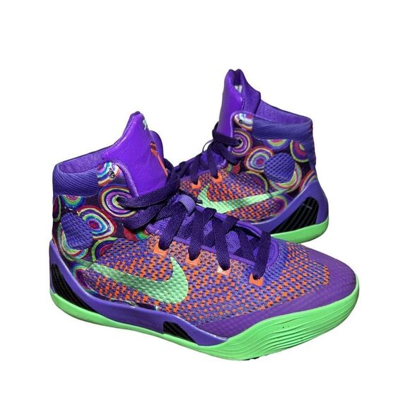 Nike Kobe IX 9 Sz 6.5y Women’s Sz 4.5 Youth Purple Pink Orange Green Kobe Bryant - Picture 2 of 6